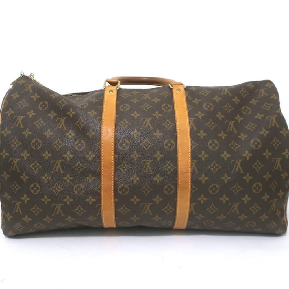 Louis Vuitton Keepall 55 Monogram Canvas Duffle Bag Brown W/ Tag, Lock, Key - Picture 11 of 16